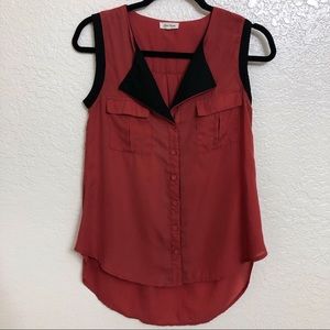 Love Riche Black & Red Sleeveless Top